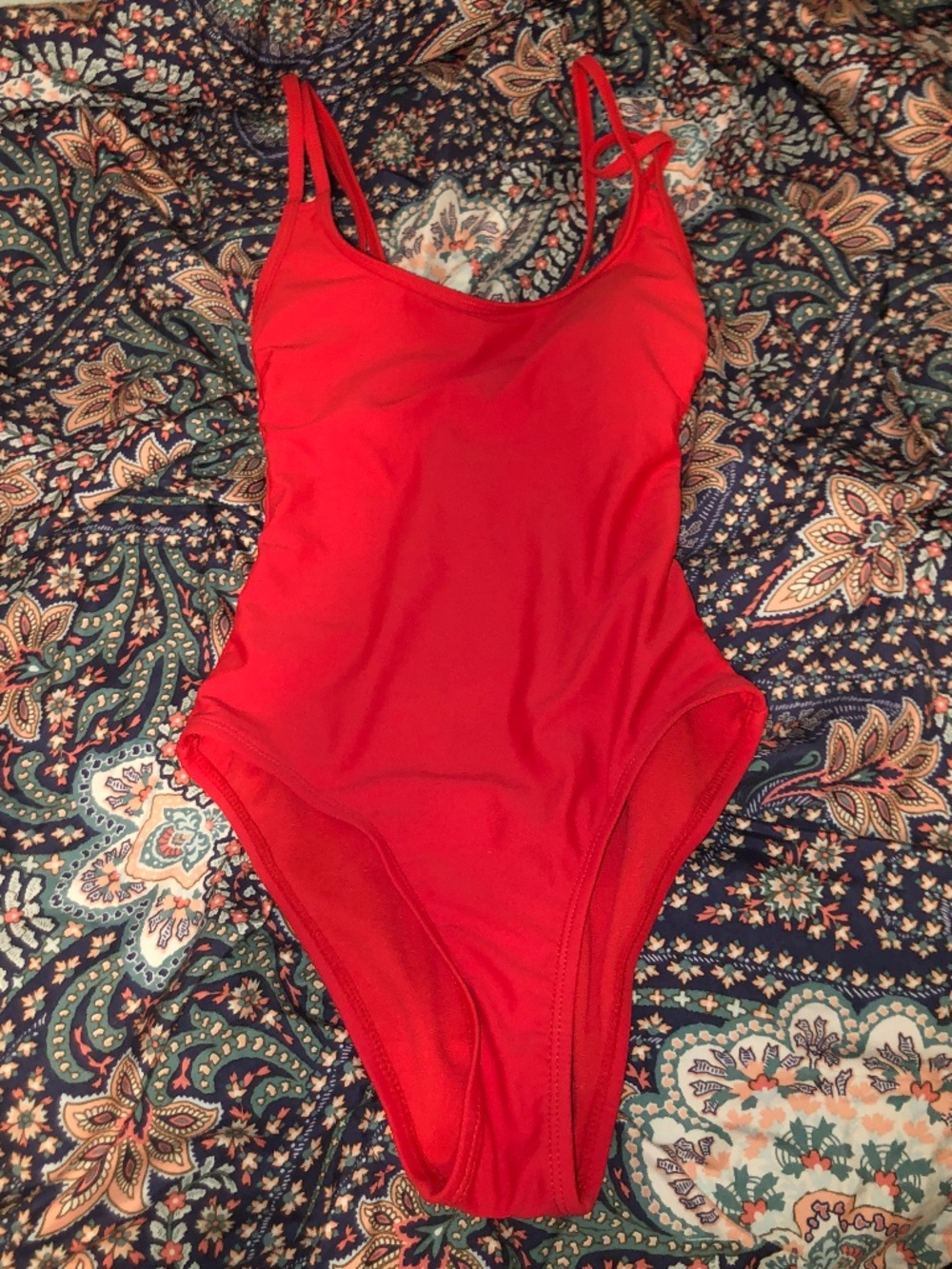 No Boundaries Red One Piece Swim Bathing Suit XXS